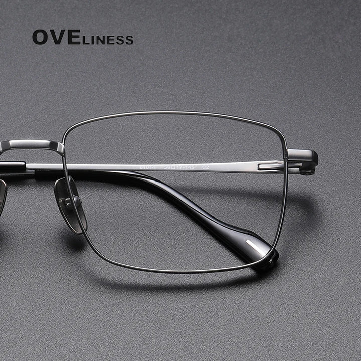 Oveliness Unisex Full Rim Rectangle Titanium Eyeglasses 81014 Full Rim Oveliness   