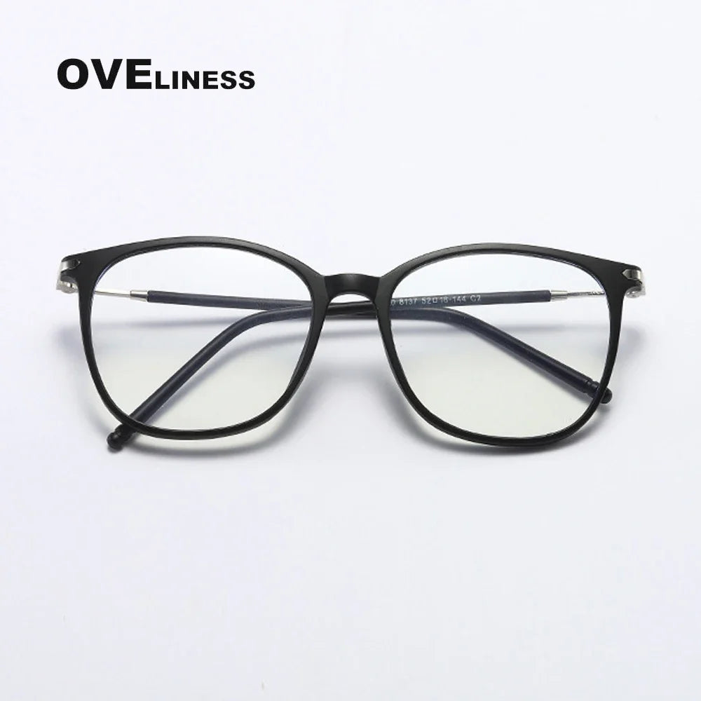 Oveliness Unisex Full Rim Square Tr 90 Titanium Eyeglasses 618137