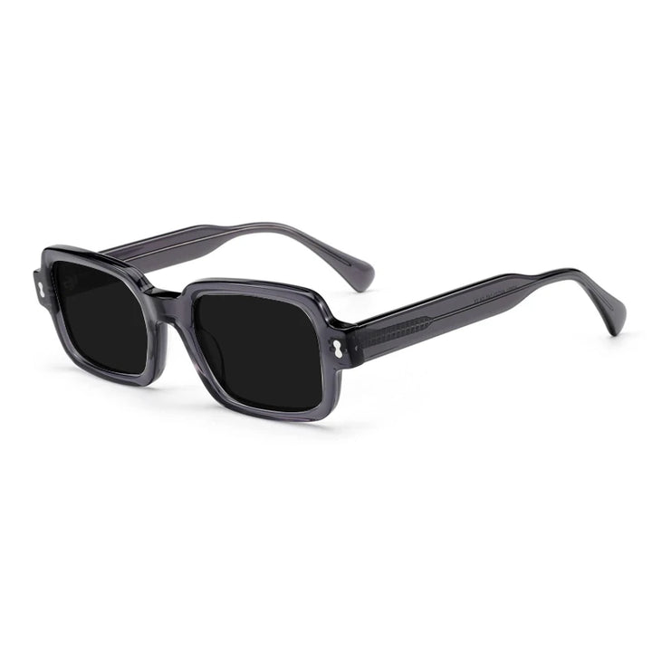 Gatenac Mens Full Rim Square Acetate Sunglasses Gxyj-1179 Sunglasses Gatenac Gray  