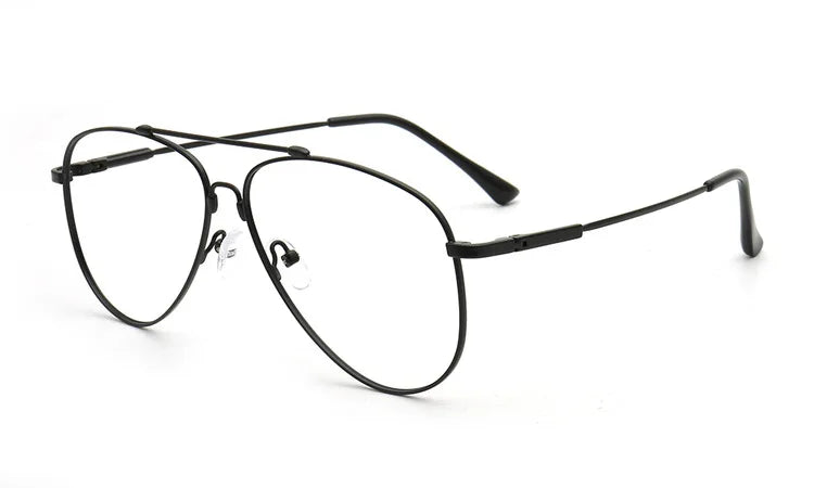 Aror Men's Full Rim Oval Double Bridge Titanium Eyeglasses Sunglasses 69224
