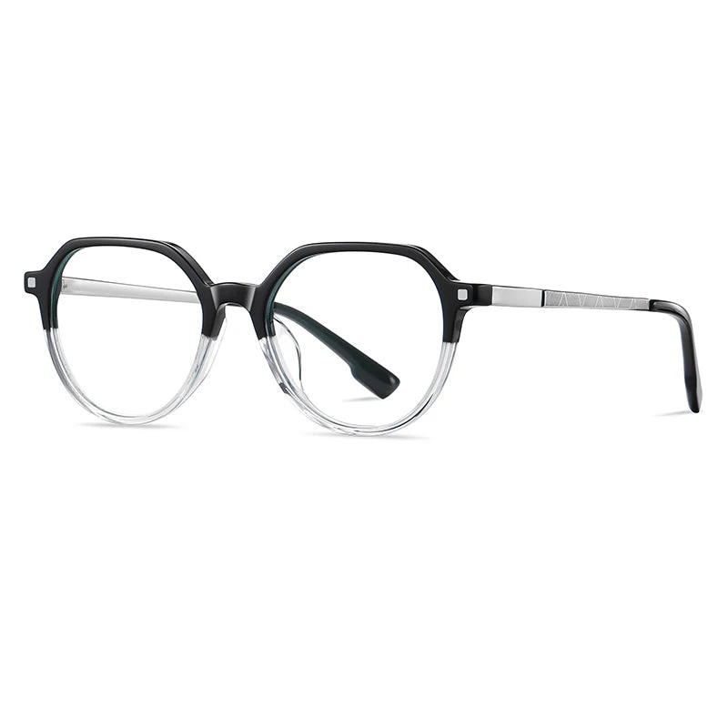 Gmei Women's Full Rim Polygon Acetate Alloy Eyeglasses 9226 Full Rim Gmei Optical   