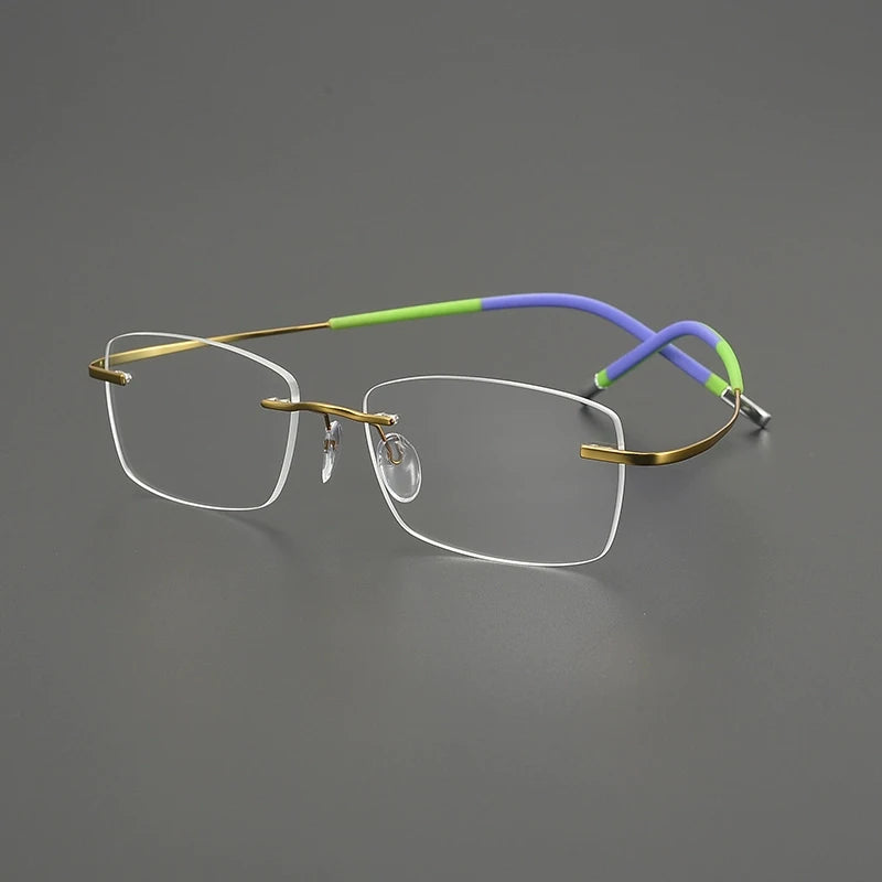 Gatenac Unisex Rimless Square Titanium Eyeglasses G85899