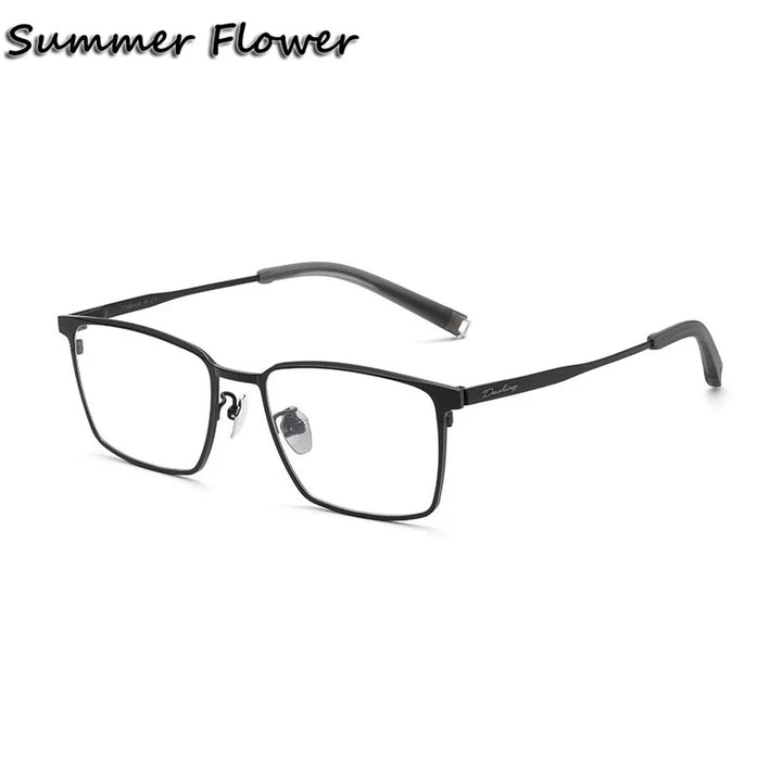 Summer Flower Women's Full Rim Square Tr 90 Titanium Eyeglasses 89861 Full Rim Summer Flower Black