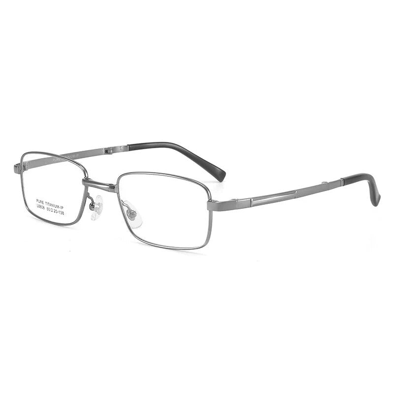 Bclear Men's Full Rim Foldable Square Titanium Eyeglasses Lb8808 Full Rim Bclear Gray  