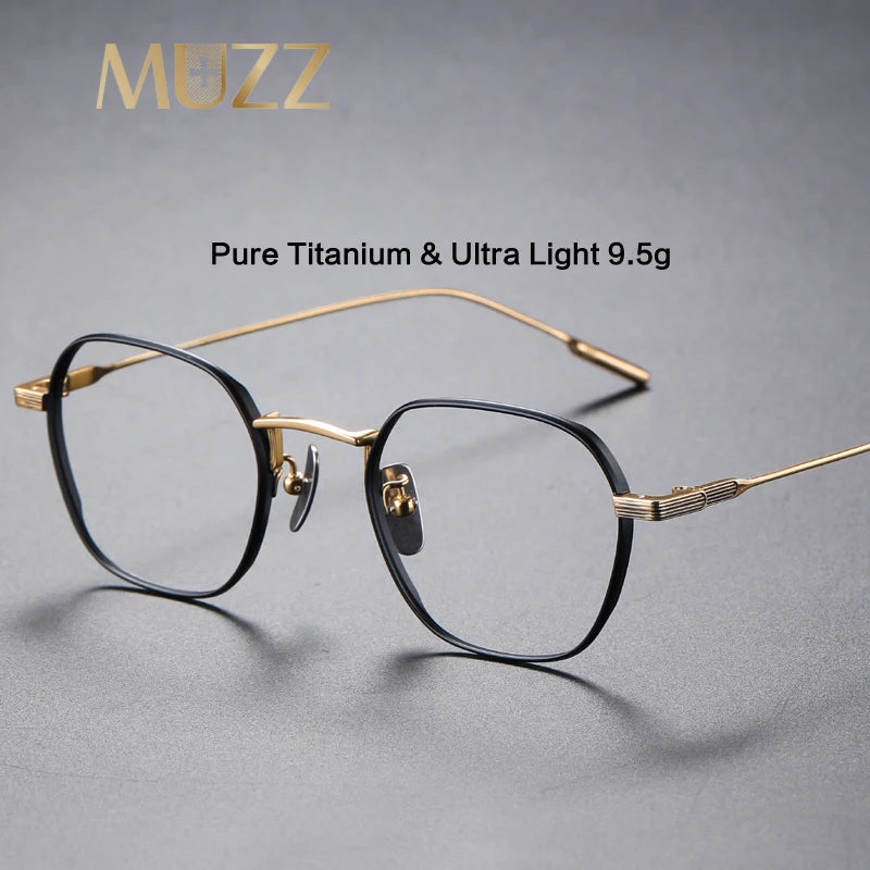 Muzz Women's Full Rim Polygon Square Titanium Eyeglasses 808081