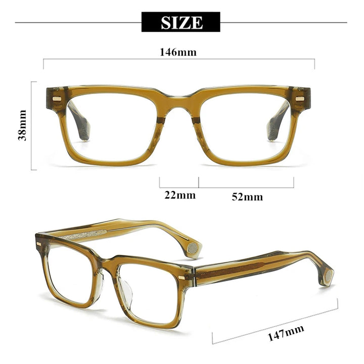 Black Mask Unisex Full Rim Square Brow Line Acetate Eyeglasses 22146 Full Rim Black Mask   