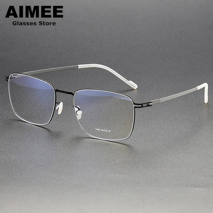 Aimee Women's Full Rim Square Stainless Steel Eyeglasses 9225 Full Rim Aimee Black -Silver  