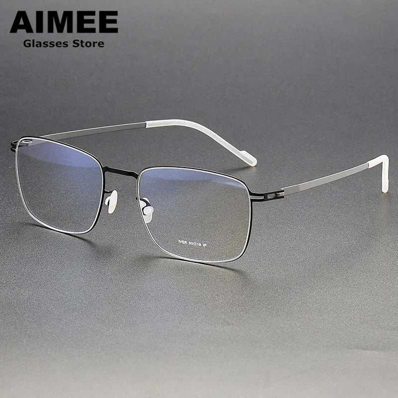 Aimee Women's Full Rim Square Stainless Steel Eyeglasses 13541