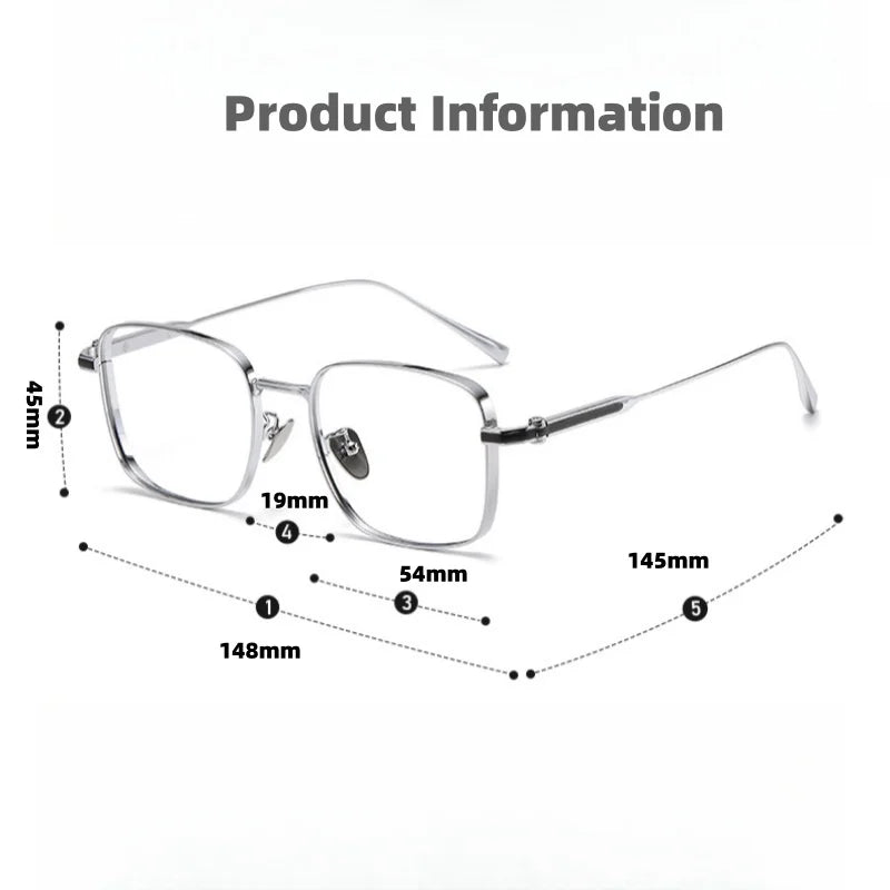 Hdcrafter Men's Full Rim Square Polygon Titanium Eyeglasses 809841