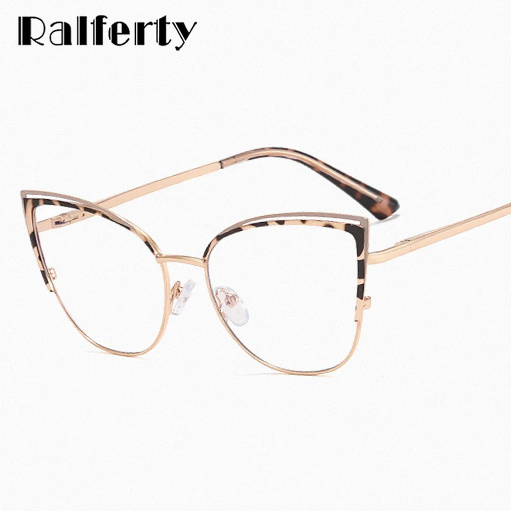 Ralferty Women's Full Rim Square Cat Eye Alloy Eyeglasses R8206 Full Rim Ralferty   