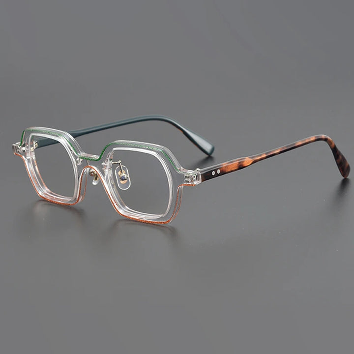 Nobler Unisex Full Rim Irregular Square Acetate Eyeglasses 19308 Full Rim Nobler C4  