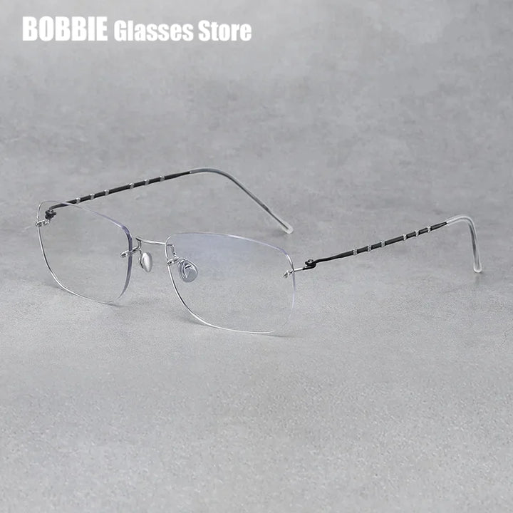 Bobbie Women's Rimless Square Screwless Titanium Eyeglasses 213061