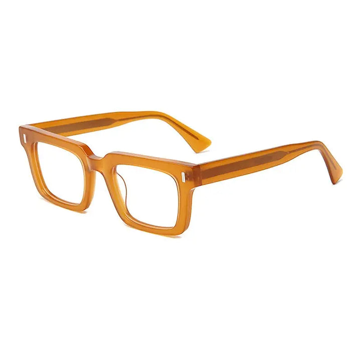 Gatenac Unisex Full Rim Square Brow Line Acetate Eyeglasses 235046 FuzWeb