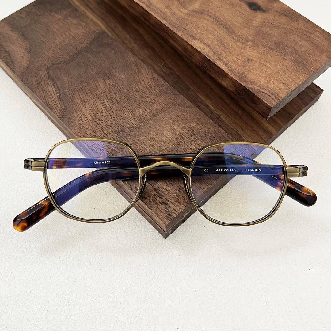 Black Mask Women's Full Rim Square Titanium Acetate Eyeglasses 366132