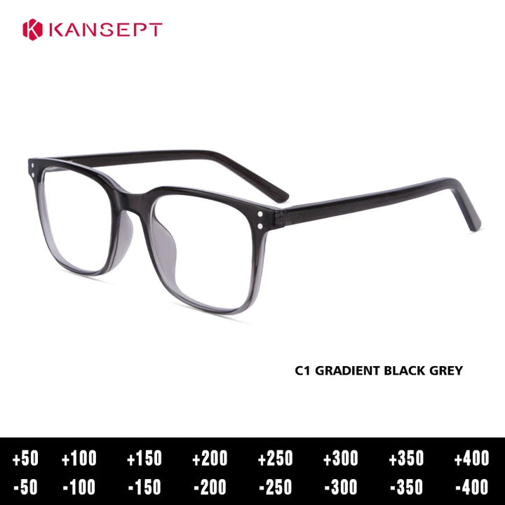Kansept Unisex Full Rim Square Tr 90 Alloy Reading Glasses 25007