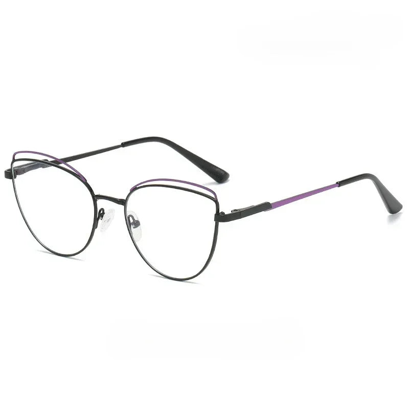 Vicky Women's Full Rim Oval Cat Eye Alloy Reading Glasses 49745 Reading Glasses Vicky   