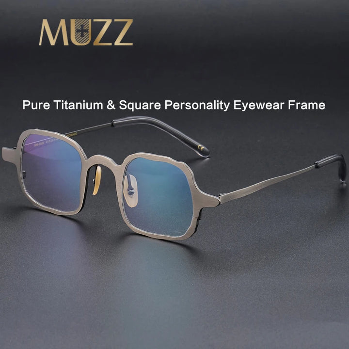 Muzz 0086 men's square IP titanium prescription eyeglasses