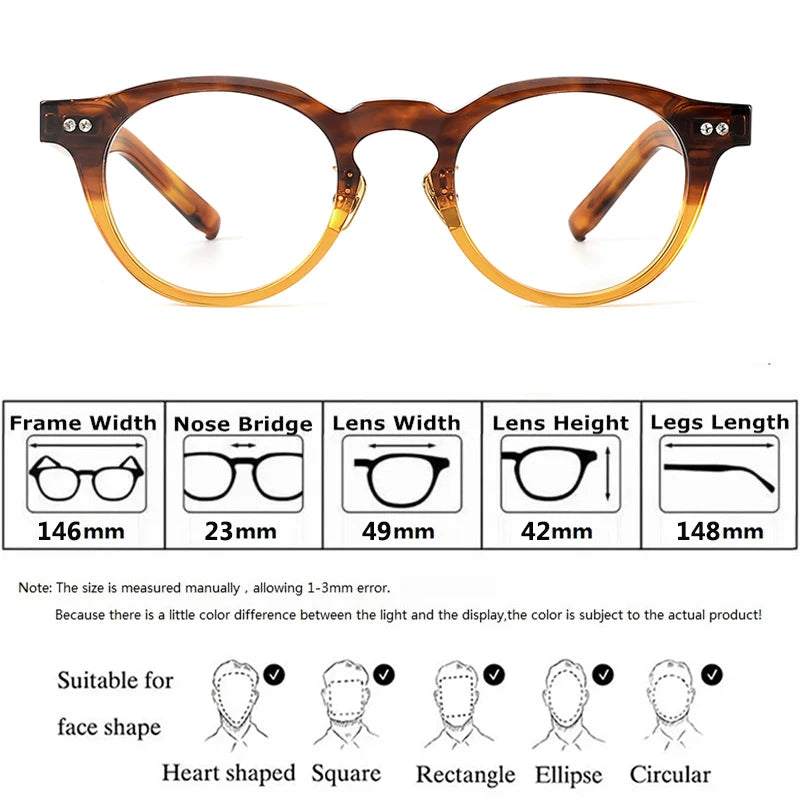 Bobbie Unisex Full Rim Round Acetate Eyeglasses NP-160