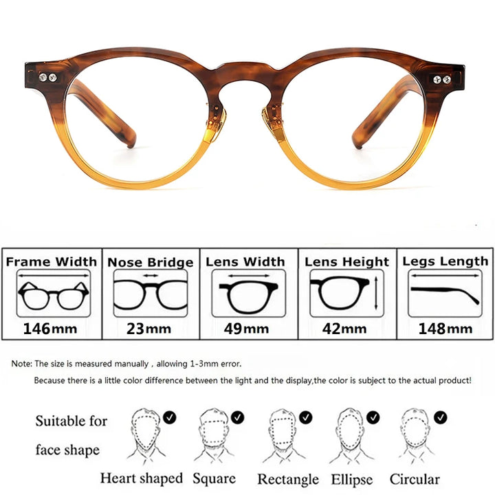Bobbie Unisex Full Rim Round Acetate Eyeglasses NP-160