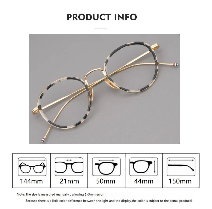 Bobbie Unisex Full Rim Oval Acetate Titanium Eyeglasses 612905