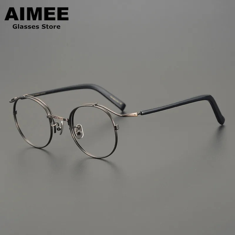 Aimee Unisex Full Rim Round Oval Titanium Acetate Eyeglasses 14050 Full Rim Aimee   