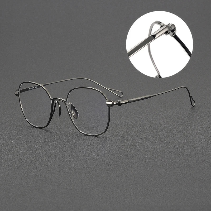 Black Mask Unisex Full Rim Square Titanium Eyeglasses 2156 Full Rim Black Mask   