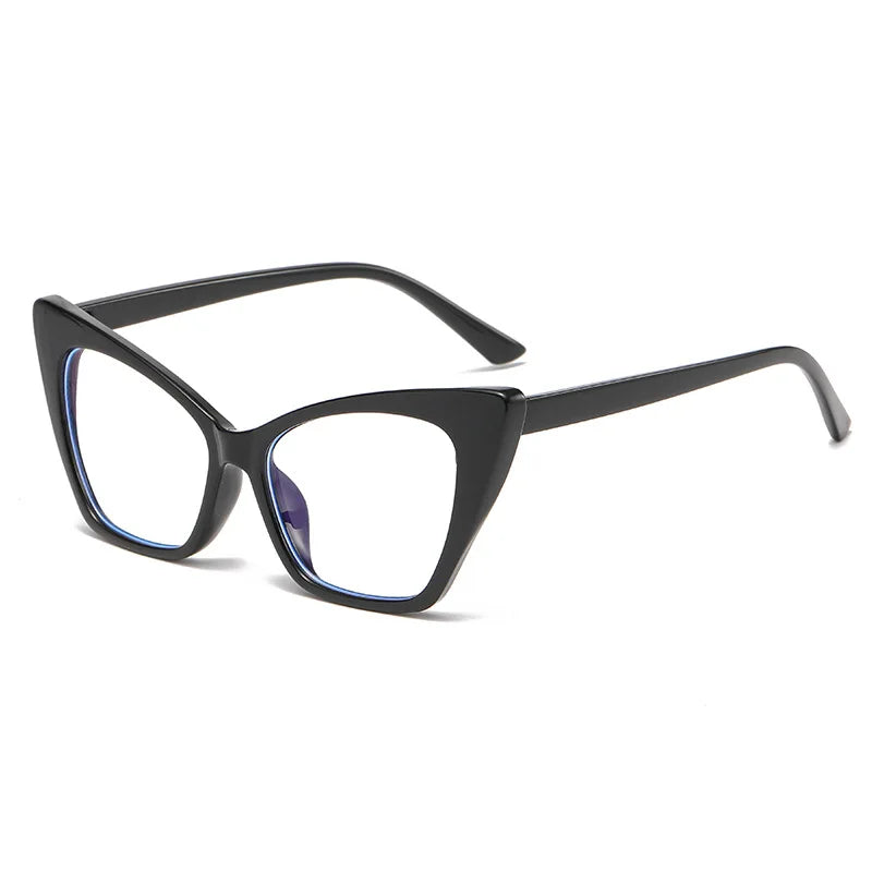 CCspace Women's Full Rim Square Cat Eye Plastic Eyeglasses 57427 Full Rim CCspace Black  