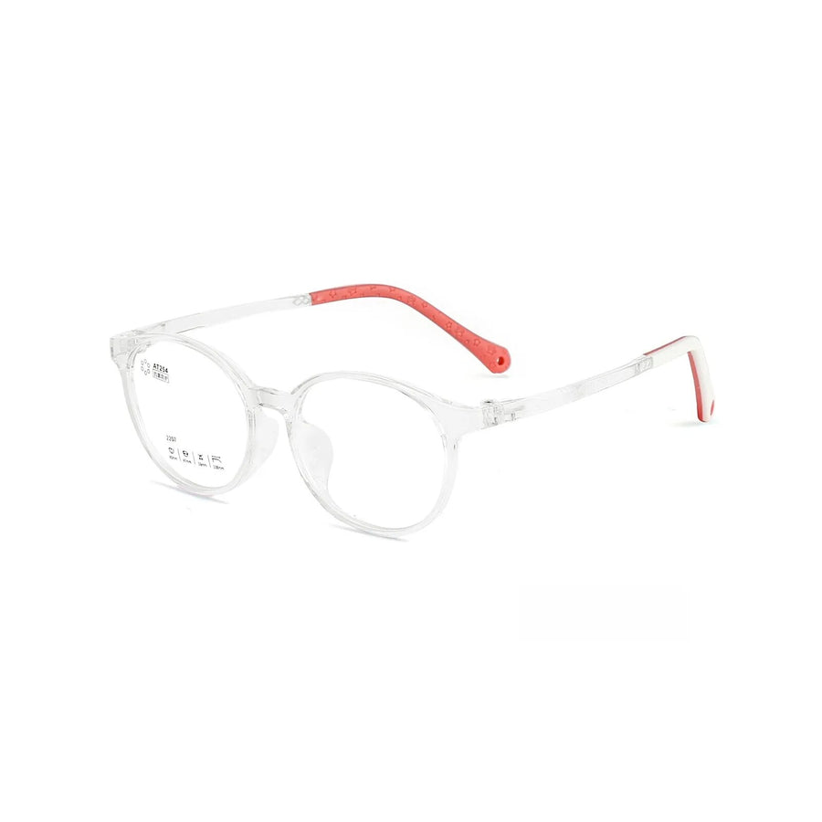 Yimaruil Unisex Children's Full Rim Round Tr 90 Sillicone Eyeglasses 2207 Full Rim Yimaruili Eyeglasses Transparent White  