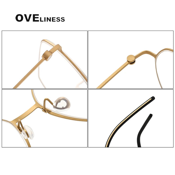 Oveliness Unisex Full Rim Flat Top Oval Titanium Eyeglasses O5526 Full Rim Oveliness   