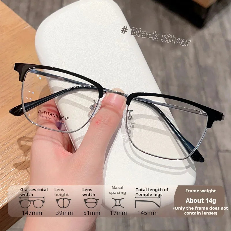 Xbora Unisex Full Rim Square Tr 90 Titanium Alloy Eyeglasses 549831