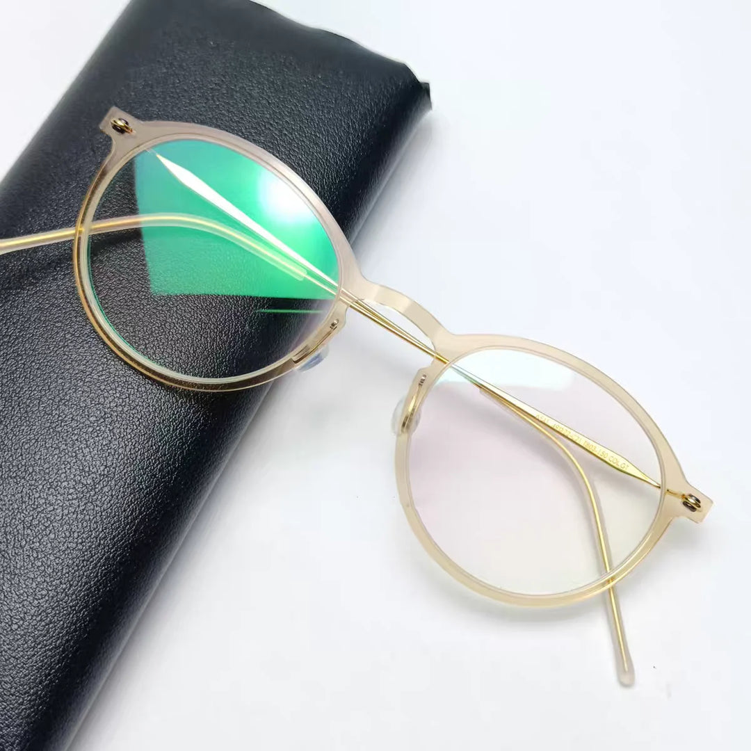 Bobbie Unisex Full Rim Round Titanium Eyeglasses 6541