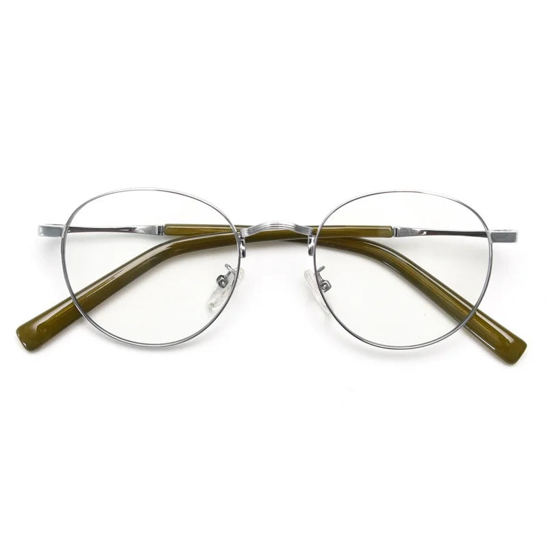 KatKani Unisex Full Rim Round Alloy Eyeglasses 2349 Full Rim KatKani Eyeglasses   