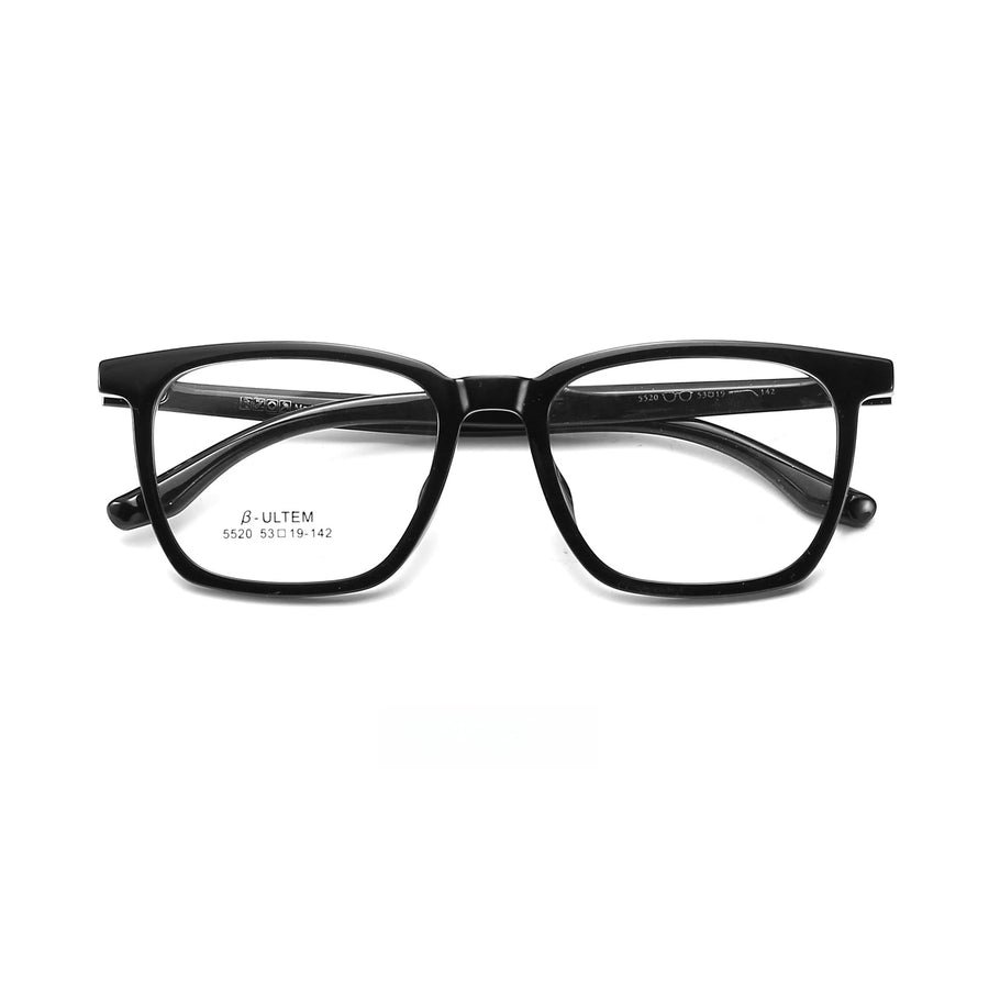 Yimaruli Unisex Full Rim Square Plastic Eyeglasses 5520 Full Rim Yimaruili Eyeglasses Brihgt Black  