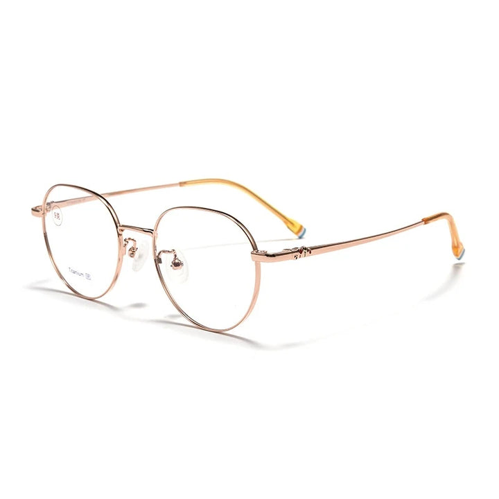 Yimaruili Unisex Full Rim Polygonal Pure Titanium Eyeglasses T1029F — view 6 | Yimaruili at FuzWeb