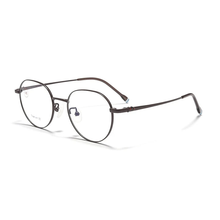 Yimaruili Unisex Full Rim Polygonal Pure Titanium Eyeglasses T1029F — view 8 | Yimaruili at FuzWeb