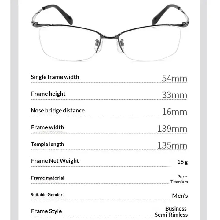 Aror Unisex Full Rim Square Titanium Eyeglasses 857810 FuzWeb