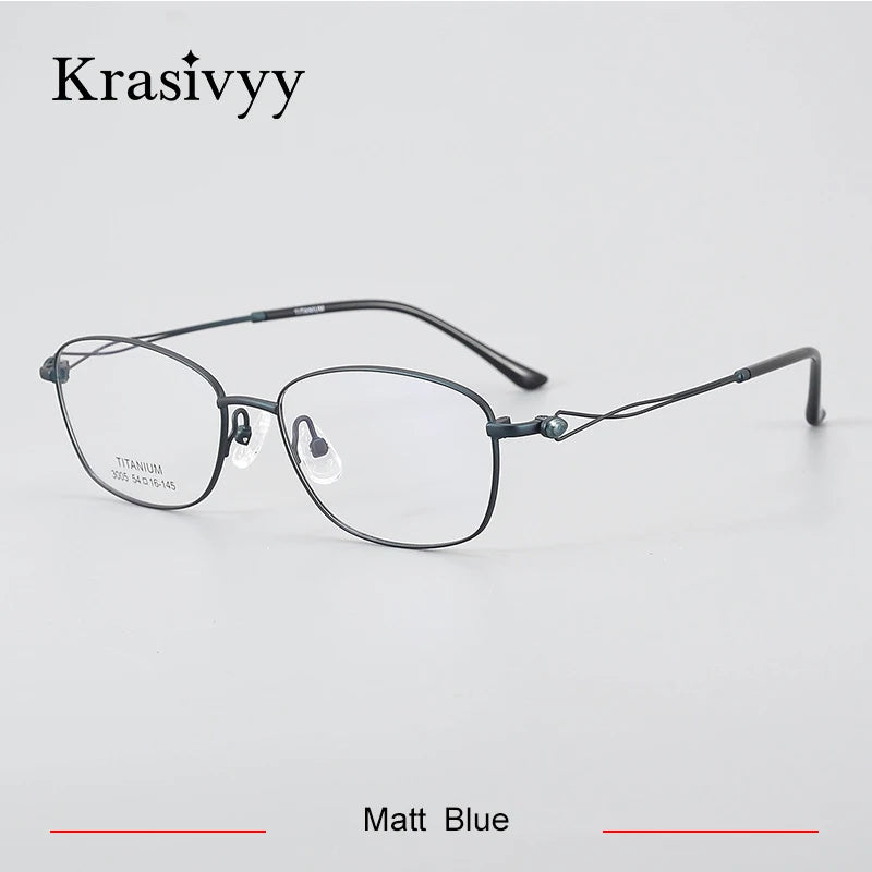 Krasivyy Unisex Full Rim Oval Square Titanium Eyeglasses 33005