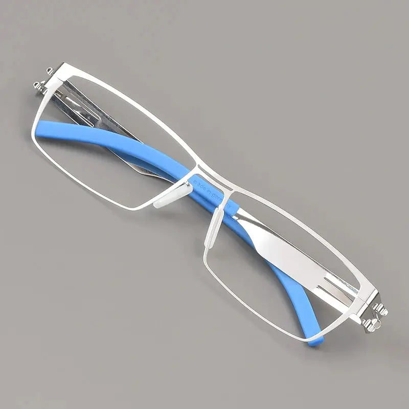 Bobbie 508300 Unisex 139mm Square Titanium Full Rim Frames — view 1 | Bobbie at FuzWeb