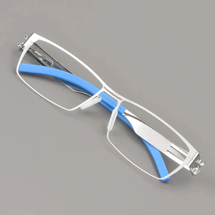 Bobbie 508300 Unisex 139mm Square Titanium Full Rim Frames — view 1 | Bobbie at FuzWeb