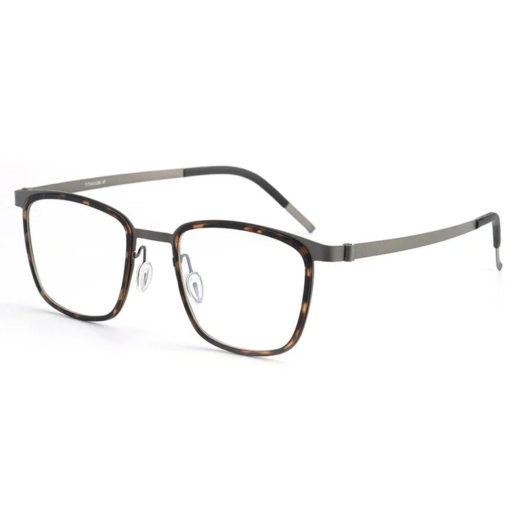 Aror Women's Full Rim Square Acetate Titanium Eyeglasses 49715 Full Rim Aror C1