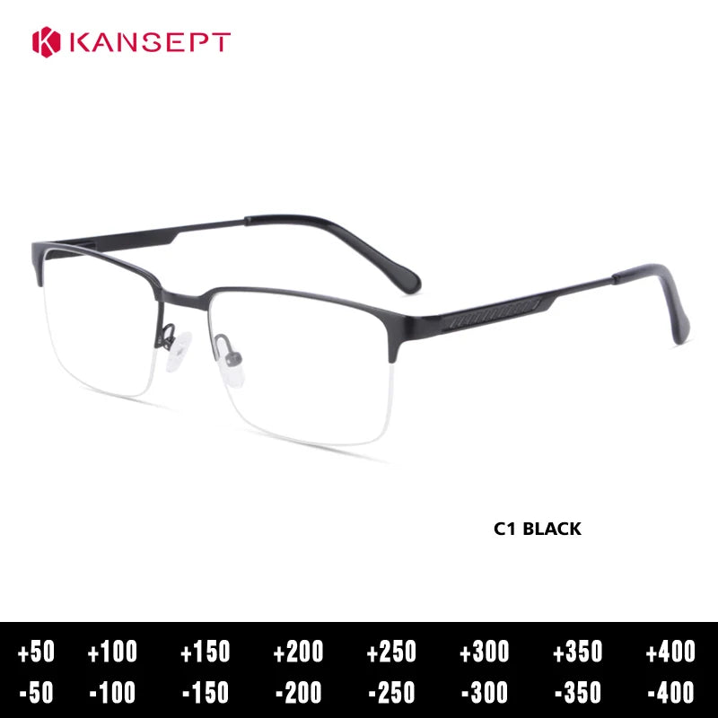 Kansept Women's Semi Rim Square Alloy Reading Glasses 72701