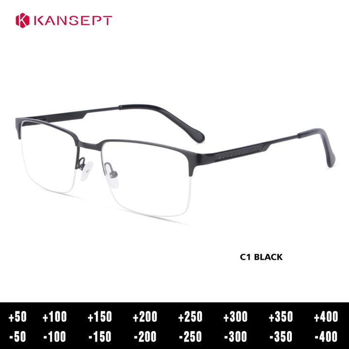 Kansept Women's Semi Rim Square Alloy Reading Glasses 72701