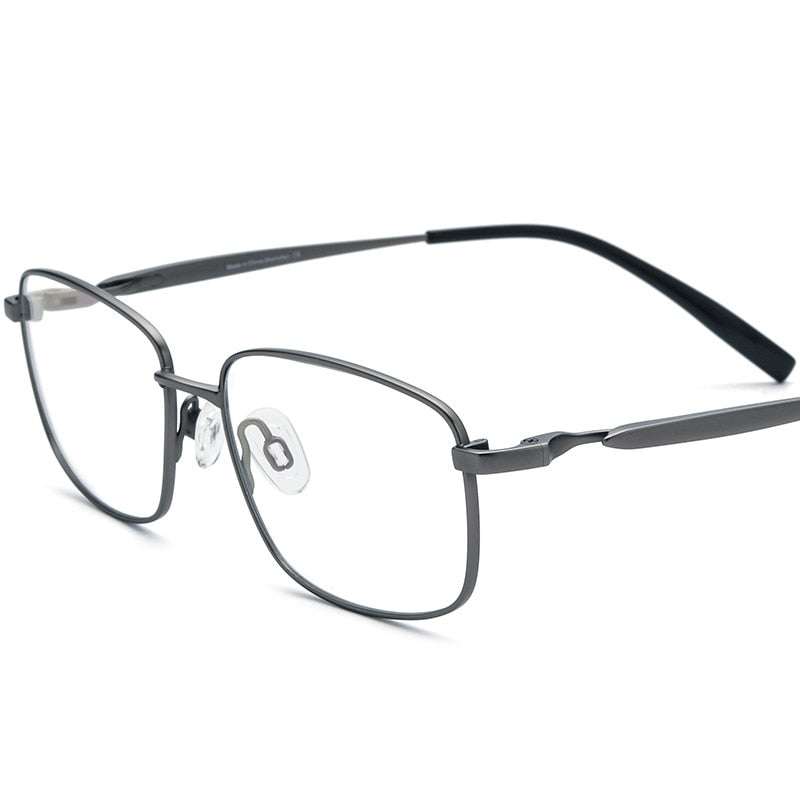 Hdcrafter Unisex Full Rim Square Tr 90 Titanium Eyeglasses 185755 Full Rim Hdcrafter Eyeglasses Gray  