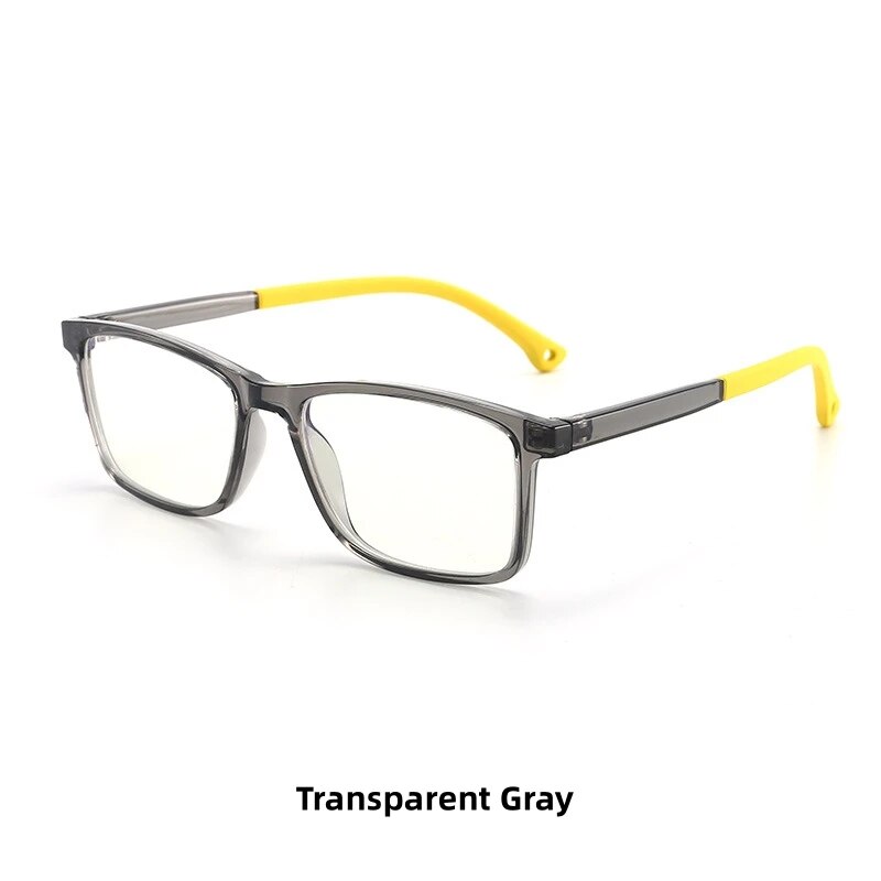 KatKani Children's Unisex Full Rim Square Tr 90 Eyeglasses F8500 Full Rim KatKani Eyeglasses Transparent Gray  