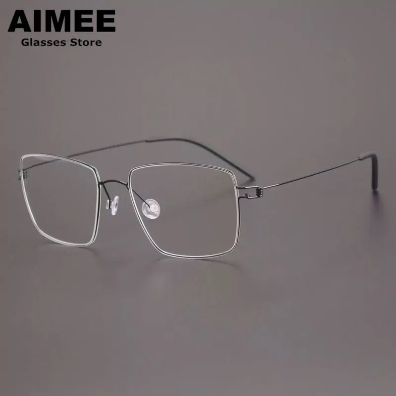 Aimee Unisex Full Rim Polygon Square Titanium Eyeglasses 613893