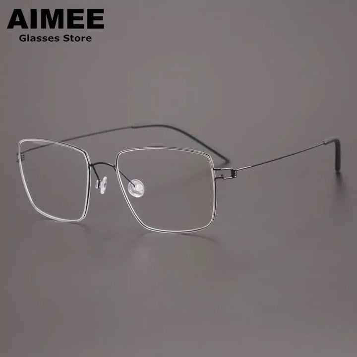 Aimee Unisex Full Rim Polygon Square Titanium Eyeglasses 613893
