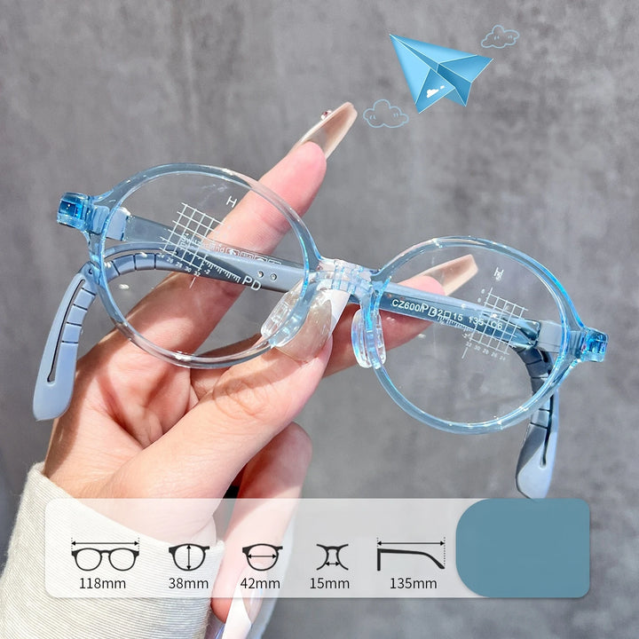 Yimaruili Unisex Full Rim Round TR-90 Eyeglasses CZ6001ET — view 4 | Yimaruili at FuzWeb