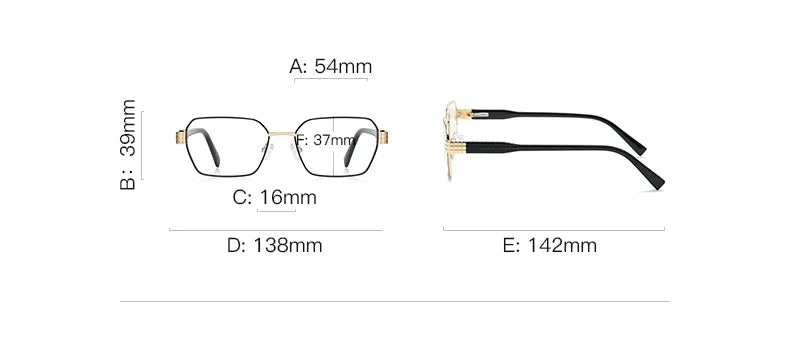 CCspace Women's Full Rim Polygon Square Tr 90 Alloy Reading Glasses 311240