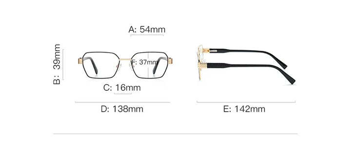 CCspace Women's Full Rim Polygon Square Tr 90 Alloy Reading Glasses 311240