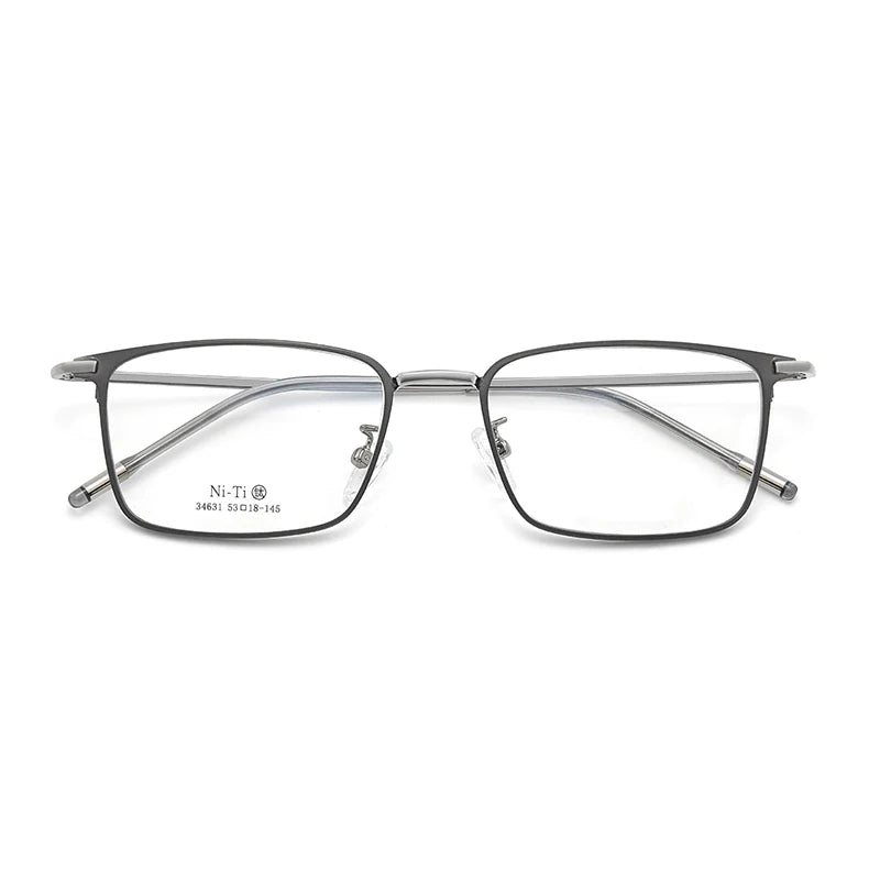 KatKani Unisex Full Rim Big Square Titanium Alloy Eyeglasses 34631 Full Rim KatKani Eyeglasses   